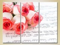 Pictură Gallerix Triptych Roses on sheet music (2699459)