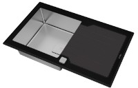 Chiuvetă de bucătărie Teka Diamond RS15 1B 1D 86 Inox + Glass Black imaginea #2 — magazin online Desire.md