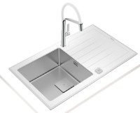 Chiuvetă de bucătărie Teka Diamond RS15 1B 1D 86 White Inox + Glass White imaginea #2 — magazin online Desire.md
