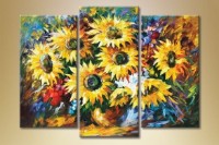 Pictură Gallerix Triptych sunflowers painting (1563268)