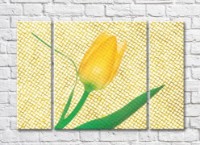 Pictură Gallerix Tulip on a yellow grid background (500741)