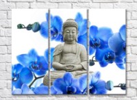 Картина Gallerix Buddha statue among blue orchid branches (500673)
