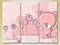 Картина Magic Color Triptych Pink Bear (2229682)