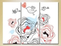 Картина Magic Color Triptych Sparrows in Love (2229603)