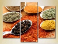 Pictură Magic Color Triptych Spoons with spices (2698667)