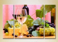 Pictură Magic Color Triptych Still life wine and grapes (2698680)