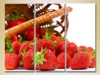 Pictură Magic Color Triptych Strawberries in a basket (2698652)