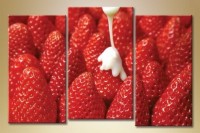 Pictură Magic Color Triptych Strawberry and Cream (1547223)