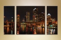 Картина Magic Color Triptych Tampa Bay Night (2658914)