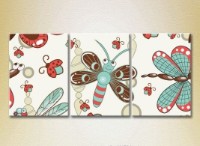 Картина Magic Color Triptych Texture of the butterfly and dragonfly (2229709)
