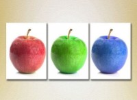 Pictură Magic Color Triptych Three colored apples (2698724)