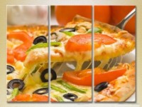 Pictură Magic Color Triptych Vegetable pizza (2698697)