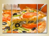 Pictură Magic Color Triptych Vegetable pizza (2698698)
