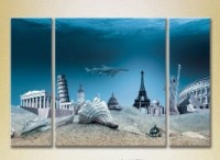 Картина Magic Color Triptych World architectural monuments under water (2658499)
