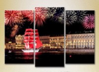 Картина Magic Color Triptych Yacht Scarlet Sails (2658545)