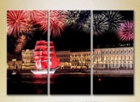 Картина Magic Color Triptych Yacht Scarlet Sails (2658546)
