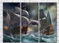 Pictură Magic Color Two large ships during a sea storm (3469123)