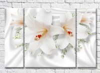 Картина Magic Color Two lilies on a White silk background (3517881)