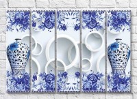 Картина Magic Color Vases against gzhel background (3551891)