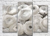 Картина Magic Color Vintage background with monochrome ranunculus (3565193)