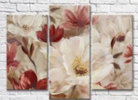 Картина Magic Color White and Red flowers on a Beige background (3572532)
