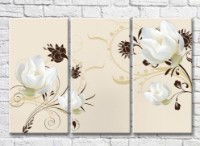 Картина Magic Color White flowers against Beige background (3517841)
