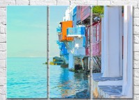 Картина Magic Color White House with Colored balconies and the sea (3469118)