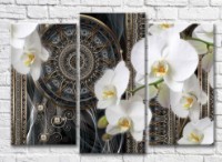 Картина Magic Color White orchid on an abstract background (3565185)