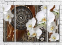 Картина Magic Color White orchid on Brown abstract background (3565140)