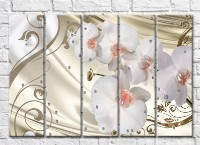 Картина Magic Color White orchids and rhinestones on a Beige background (3551866)