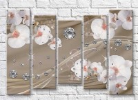 Картина Magic Color White orchids and rhinestones on a Dark/Beige background (3551898)