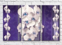 Картина Magic Color White orchids on a Lilac background with patterns (3565138)