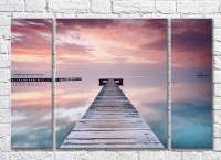 Pictură Magic Color Wooden pier and Pink sky (3469219)