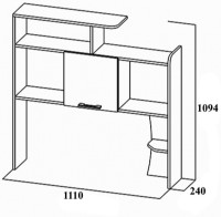 Надставка на стол SV-Мебель Город Ясень Шимо Тёмный /Ясень Шимо Светлый фото №2 — интернет-магазин Desire.md