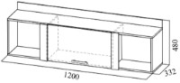 Raft de perete SV-Мебель Гамма 20 1200 Frasin Anchor Deschis/Sandal Deschis