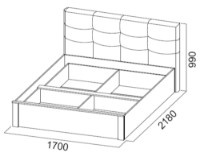 Кровать SV-Мебель Гамма 20 Ясень Анкор Светлый/Сандал Светлый (Мягкое изголовье) 1.6x2.0м фото №2 — интернет-магазин Desire.md