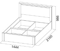 Кровать SV-Мебель Гамма 20 Ясень Анкор Светлый/Сандал Светлый 1.4x2.0м фото №2 — интернет-магазин Desire.md