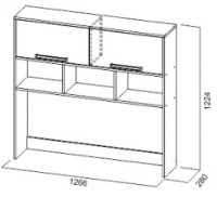 Надставка на стол SV-Мебель Гарвард Гикори Тёмный/Белый (126.6x122.4) фото №2 — интернет-магазин Desire.md