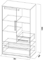 Тумба SV-Мебель Гарвард Многофункциональная Гикори Тёмный/Белый (фотопечать)