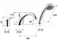 Смеситель для ванны Remer Giga G072 фото №2 — интернет-магазин Desire.md