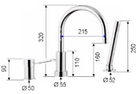 Baterie pentru cadă Remer Minimal N07 imaginea #2 — magazin online Desire.md