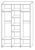 Шкаф КМК Жемчужина 3Д Венге Светлый/Ясень Жемчужный (0380.14) фото №2 — интернет-магазин Desire.md