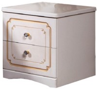 Прикроватная тумба КМК Мелани 1 (0434.9-01) Белый/Патина Золото фото №1 — интернет-магазин Desire.md