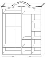 Шкаф КМК Мелани 1 4Д (0434.1-01) Белый/Патина Золото фото №2 — интернет-магазин Desire.md