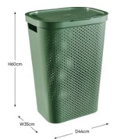 Корзина для белья Curver Infinity Recycled 60L Green (245809) фото №2 — интернет-магазин Desire.md