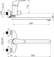 Смеситель для ванны Rubineta Tornado-11/C (TR11CK08) фото №2 — интернет-магазин Desire.md
