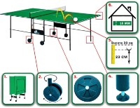 Теннисный стол GSI Sport Athletic Strong Gp-3 Indoor Green фото №4 — интернет-магазин Desire.md
