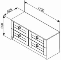 Тумба под ТВ Ambianta Eldorado TV 1.1m Cremona фото №2 — интернет-магазин Desire.md