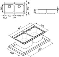 Chiuvetă de bucătărie Smeg LI92B imaginea #3 — magazin online Desire.md
