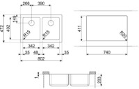 Chiuvetă de bucătărie Smeg VSTR3434-2 imaginea #2 — magazin online Desire.md